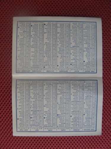1410 mini calendrier 1940 - ,