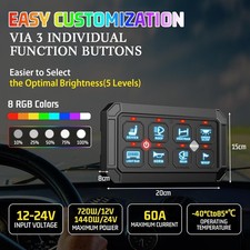 Panneau d'interrupteur 8 vitesses 12 V/24 V, relais de contrôle, variateur