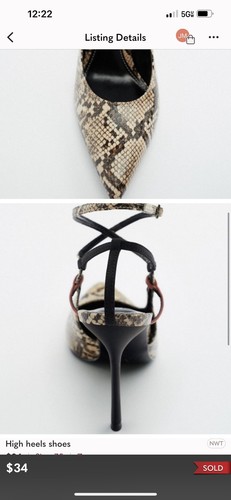 Zara embossed leather reptile - leather,