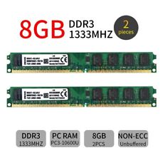 Kingston 16Go 2x 8Go DDR3 1333MHz PC3-10600U KVR1333D3N9/8G DIMM Mémoire RAM FR