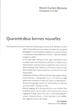 Quarante-deux nouvelles inspirées par huit photos  Henri Cartier-Bresson. T.B.E.