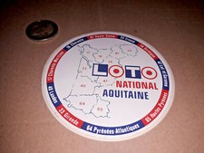 Autocollant/sticker/aufkleber FRANCAISE DES JEUX LOTO NATIONAL AQUITAINE