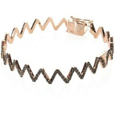 Beau bracelet ZigZag Aamaya by Priyanka - Or rose / Onyx noir