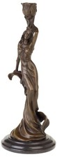 Statue de bronze bougeoir