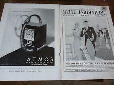 ATMOS pendule perpétuelle43+ BELLE JARDINIERE publicité papier ILLUSTRATION 1932