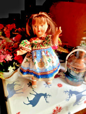 robe neuve  pour poupee marie francoise mode et travaux noire col noeud /