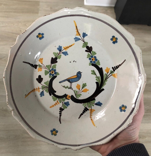 Belle assiette faience - faience, xixeme