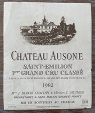 Étiquette Château Ausone 1982 (2) - 75 cl