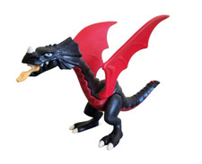 Playmobil Dragon Noir Rouge Feu Ailes Réf 5493 Moyen Âge Fantastique 10cm - TBE