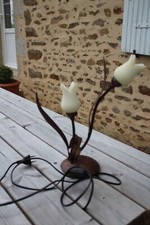 lampe métal immitation cuivre 2 feux halogène