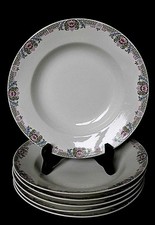 6 assiettes creuses en porcelaine de Limoges 1920/30 art déco