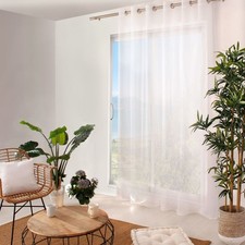 Rideau Voilage à Œillets "Sablé" 140x240cm Blanc