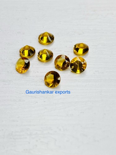 Citrine taillée ronde - citrine, pierre