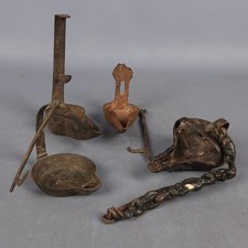 4 Anciennes Lampes En Fer