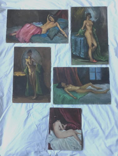 Lot peintures sur panneau - lot, 5