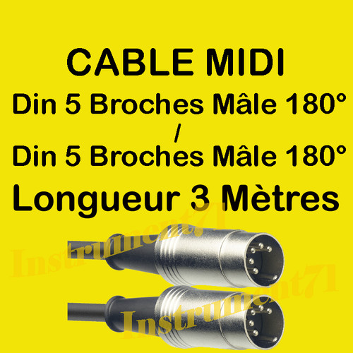 Câble midi din - din, broches