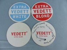 Lot de 4 SOUS BOCK différents VEDETT beer mats bierviltje Bierdeckel D22