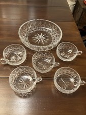 Service à Punch (5 coupes/1 saladier) en cristal - Saint-Louis