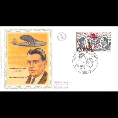 Fdc soie henri guillaumet - -,