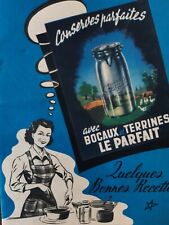 Petit Livret Publicitaire et Recettes Anciennes CONSERVES BOCAUX " LE PARFAIT "