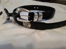 Men's Black Leather Belt with Florida A&M Rattlers Conchos 28 R