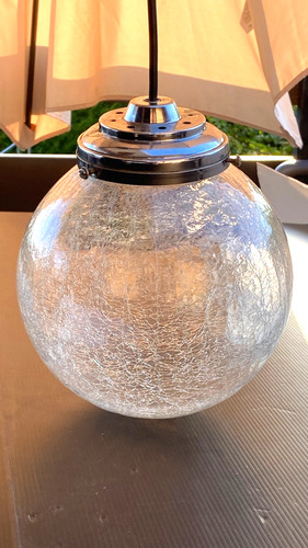 Ancien globe verre craquele - ancien,