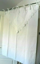 RIDEAU "MONOGRAMMES" Fait main, blanc, dentelle, style vintage, ancien, NEUF