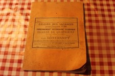 Ancien cahier de devoir de vacances écolier de 1898 classe 4 e lonchampt 