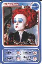 CARTE DE JEU AUCHAN PIXAR. ALICE AU PAYS DES MERVEILLES. LA REINE ROUGE N° 168