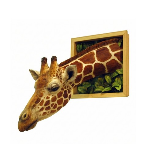 Girafe murale avec cadre - cadre, en