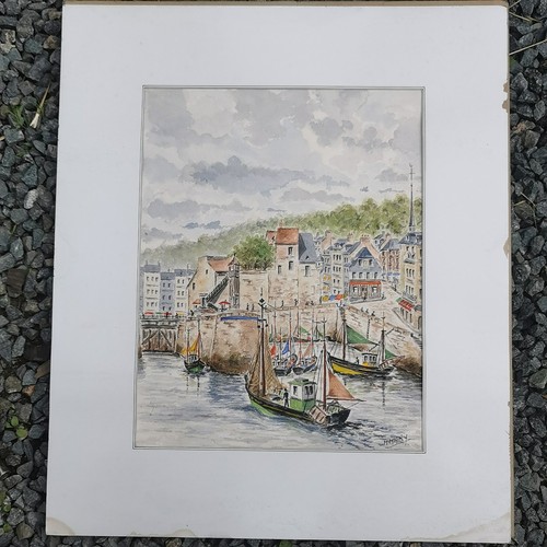 Aquarelle originale honfleur - aquarelle,
