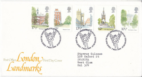 1980 london landmarks fdc - gb,
