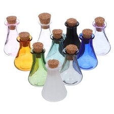  Lot de 10 mini bocaux en liège décoratifs en verre pour faire des vœux, pour