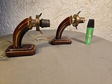 Paire d’appliques en Céramique Vintage  des Année 50 lampe Vallauris Marron 