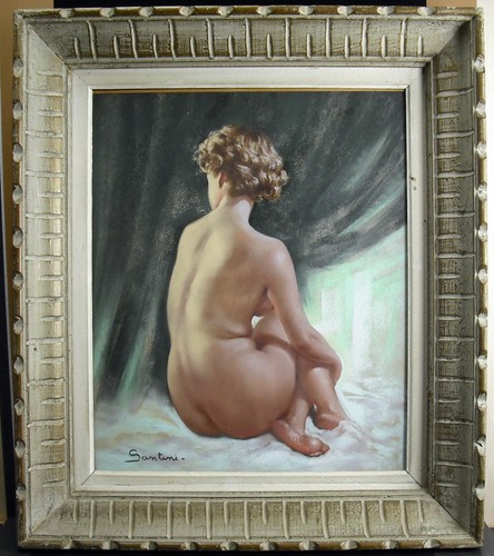 Pastel signé santini c1950 - signé,