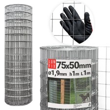 Treillis métallique galvanisé soudé H1m L1m largeur de maille 75x50mm Ø1,9mm