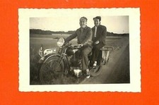 PHOTO AMATEUR MOTO BIKE " DS MALTERRE " ANNEES 1950
