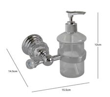 Porte Savon Distributeur de Liquide Verre Montage Mural Salle Bain Crystal Dfh