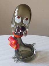 CHIEN STYLISE EN VERRE D'ART DE MURANO ANNEE 70