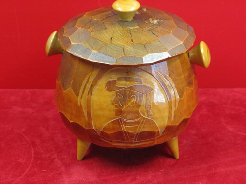Pot tabac bois sculpté - bois,