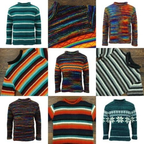 Main laine tricot pull - laine,