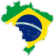 Autocollant sticker adhesif voiture vinyle drapeau carte bresil