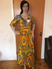 Robe maxi Ankara perlée main
