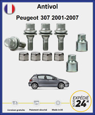 Ecrous antivol de roues Peugeot 307 2001-2007 (4 écrous + 2 clefs + 4 caches)