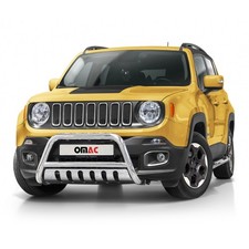 Pare-Buffle Avant Pour Jeep Renegade 2014-2021 en Acier Inox Argent