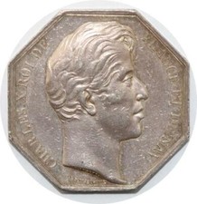 P2671 Rare Médaille Charles X Société Royale 1827 Dubois Argent Desnoyers