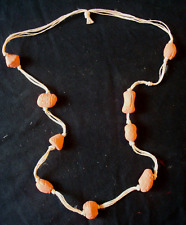 Ancien collier ethnique tribal perles en terre cuite vintage baroque