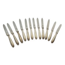 12 COUTEAUX METAL ARGENTE ORFEVRERIE BOULENGER