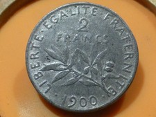 2 FRANCS - SEMEUSE - 1900 - TRES RARE FAUX D'EPOQUE ! 7,73gr !