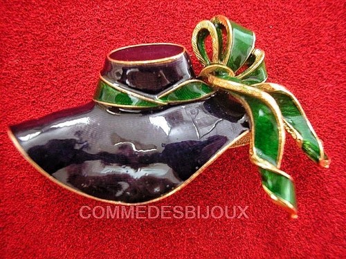 Broche vintage sphinx chapeau - broche,